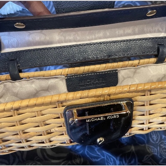 Michael Kors Natural Wicker, Straw & Leather Boho Clutch. Retails for $288. - Picture 5 of 7